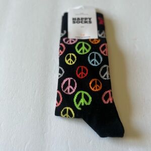 HAPPY SOCKS MENS COTTON SOCKS PEACE SIGN MULTI OS NWT